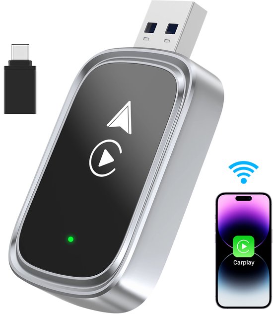 Universele Draadloze CarPlay Adapter – Voor iPhone & Android, Plug-and-Play, OEM-Schermprojectie, Dual-Band, Auto Connect