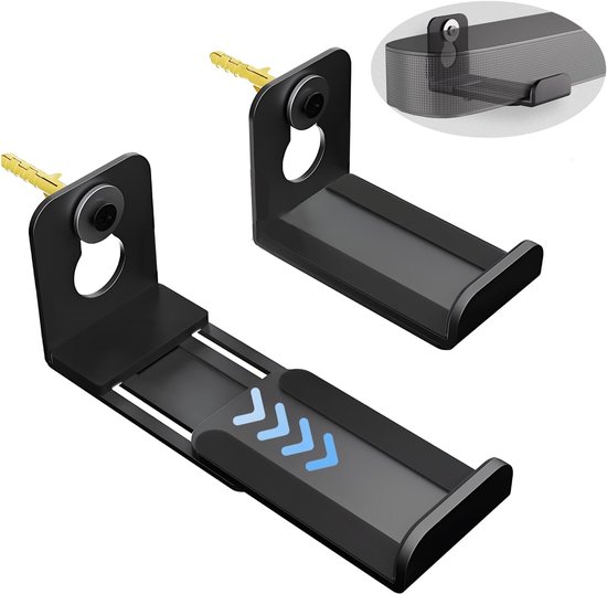 Universele muurbeugel voor soundbars | Verstelbare diepte 9,4-16,3 cm | Draagvermogen 17,2 kg | Eenvoudig te installeren onder een tv-beugel, ruimtebesparend ontwerp. van Merkloos