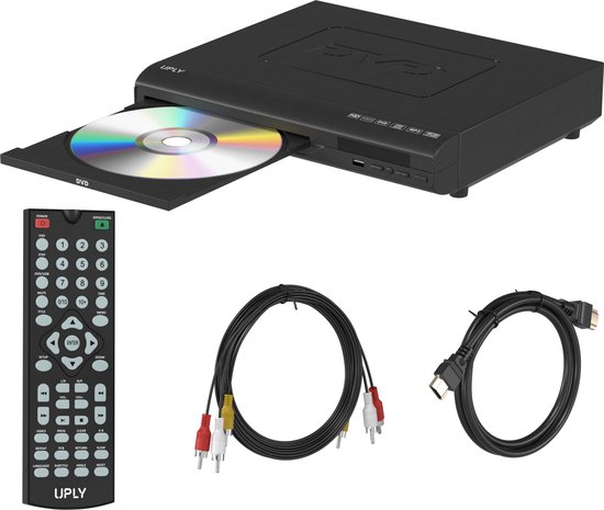 UPLY DVD Speler met HDMI - Full HD - 1080p - Regiovrij - Inclusief HDMI Kabel en Afstandsbediening - DVD en CD Speler - USB