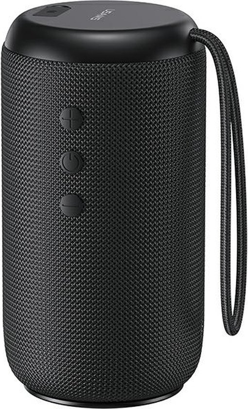 USAMS YC-serie Bluetooth 5.0 10W waterdichte draadloze luidspreker met draagkoord zwart / zwart YC011YX01 (US-YC011) van USAMS