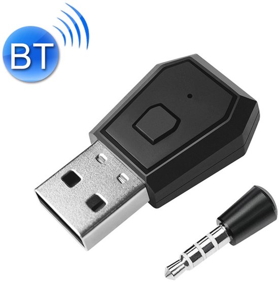 USB 4.0 Bluetooth Adapter - Zender & Ontvanger voor o.a. PS4, PS5, Switch, PC - met 3.5mm jack AUX - Draadloze Audio via USB - zwart van Merkloos