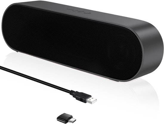 USB-luidspreker soundbar, draagbare USB-computerluidspreker, mini-soundbar, kleine luidspreker voor telefoon, notebook, pc, desktop - plug and play (grijs)