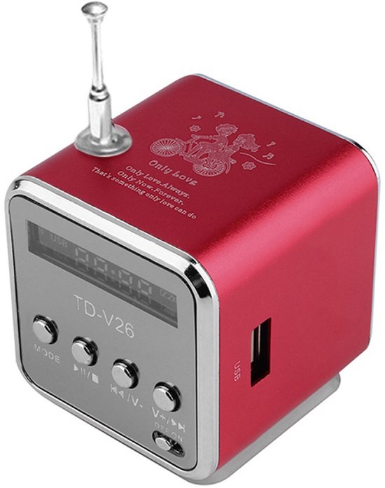 USB-speaker – MP3-speler – Stereo FM-radio met SD/TF-kaartondersteuning – 1 stuks – Zwart van Merkloos