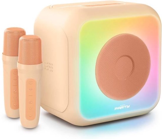 Verlichte karaoke-luidspreker - BIGBEN - Vissen - Bluetooth - 30W - 2 USB-C draadloze microfoons - Equalizer - Li-on batterij van Merkloos