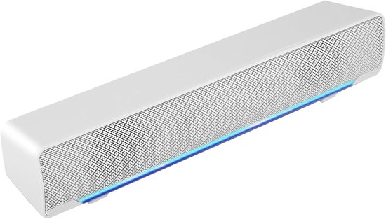 Verlichte Soundbar - Mini Speaker - Film Muziek Gaming - Stereo 3D Geluid - 32 Centimeter - Wit