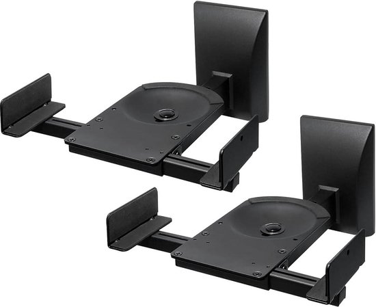 Verstelbare kantel-draaibare luidspreker muurbeugel zonder gereedschap 25 kg zwart - 1 paar van SoundXtra