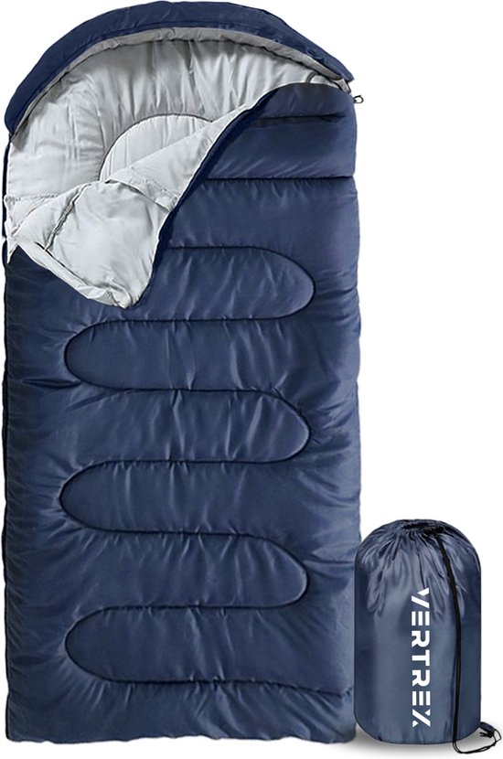 Vertrex Tri-Season Adventure Mummy Slaapzak - Slaapzakken Volwassenen - Kamperen - Blauw van Vertrex