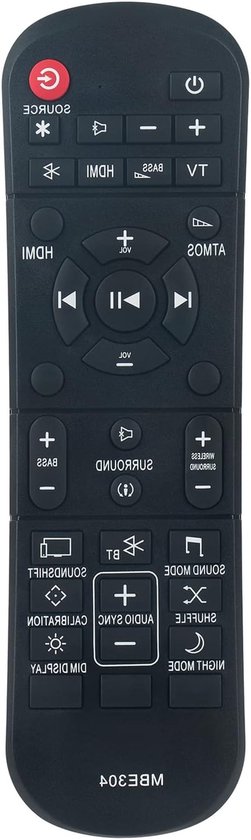 Vervangende Afstandsbediening - Soundbar Bediening - Soundbar Besturen - Geen Programmering Nodig - 10 Meter Bereik - Zwart