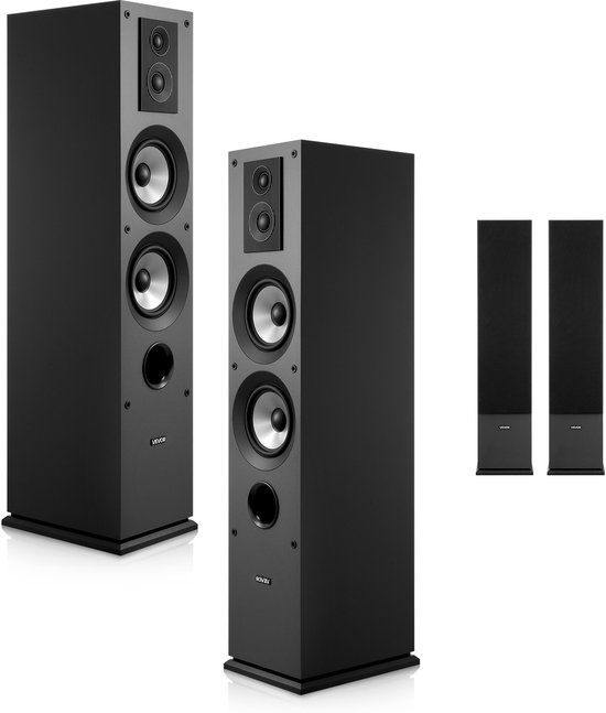 VEVOR 2x Staande Luidsprekers 3-Weg Systeem 145w 70Hz–20kHz 1,91/2,54cm Tweeter van Merkloos