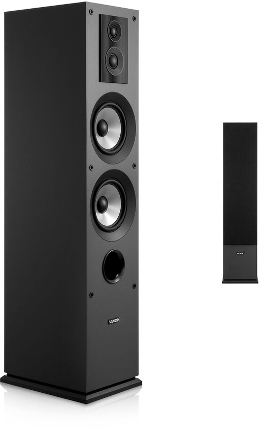 VEVOR Staande Luidspreker 3-Weg Systeem 145W 70Hz–20kHz 1,91/2,54CM Tweeter van Merkloos