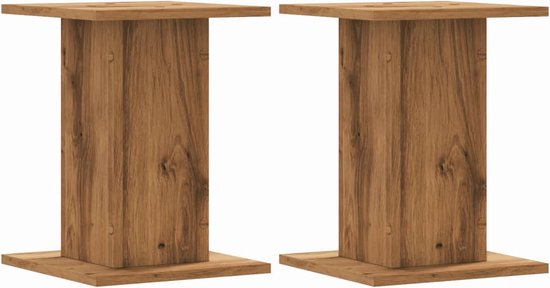vidaXL - Speakerstandaards - 2 - st - 30x30x40 - cm - hout - artisanaal - eikenkleurig van VidaXL