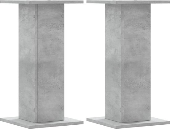 vidaXL - Speakerstandaards - 2 - st - 30x30x60 - cm - bewerkt - hout - betongrijs van Merkloos