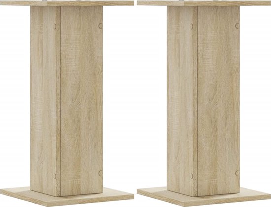 vidaXL - Speakerstandaards - 2 - st - 30x30x60 - cm - bewerkt - hout - sonoma - eiken van vidaXL