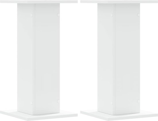 vidaXL - Speakerstandaards - 2 - st - 30x30x60 - cm - bewerkt - hout - wit van vidaXL