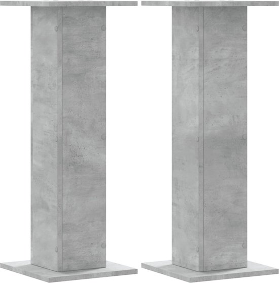 vidaXL - Speakerstandaards - 2 - st - 30x30x80 - cm - bewerkt - hout - betongrijs van vidaXL