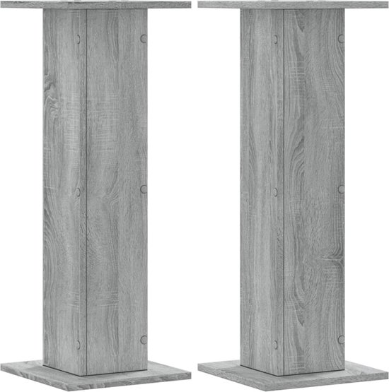 vidaXL - Speakerstandaards - 2 - st - 30x30x80 - cm - bewerkt - hout - grijs - sonoma van vidaXL