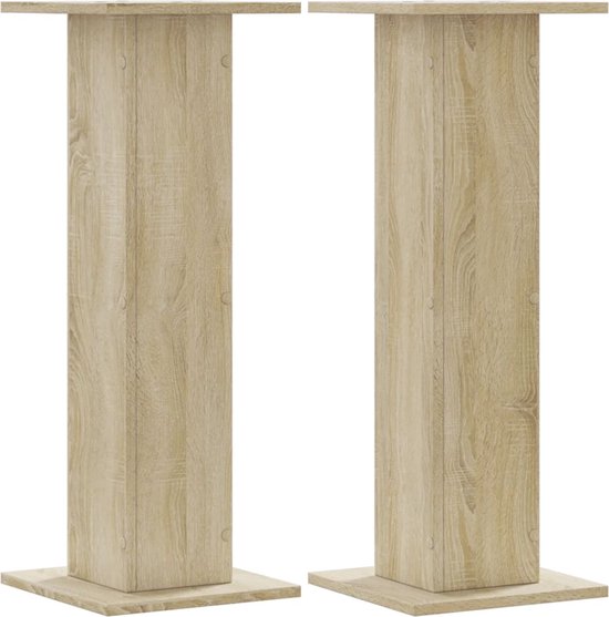 vidaXL - Speakerstandaards - 2 - st - 30x30x80 - cm - bewerkt - hout - sonoma - eiken van VidaXL
