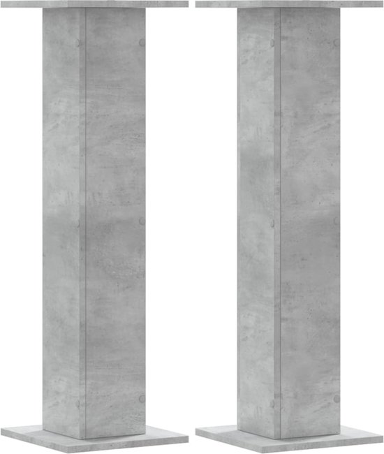 vidaXL - Speakerstandaards - 2 - st - 30x30x95 - cm - bewerkt - hout - betongrijs van vidaXL