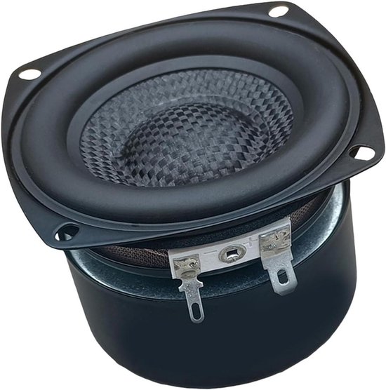 Vierkante Bass Speakers - HiFi Geluid - Muziekbeleving Thuis - Glasvezel Geweven Woofer - 3 Inch - Zwart