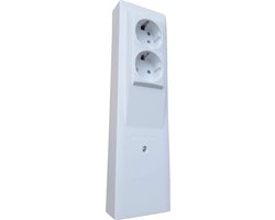 Vloerstaande wandcontactdozen 2-gang wit - EU product - optimale bescherming - ideaal voor thuisgebruik - ShopVlot