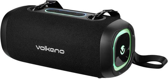 Volkano Vista Bluetooth Speaker - Draadloze speaker - Partybox - RGB-verlichting - TWS - Incl. schouderband