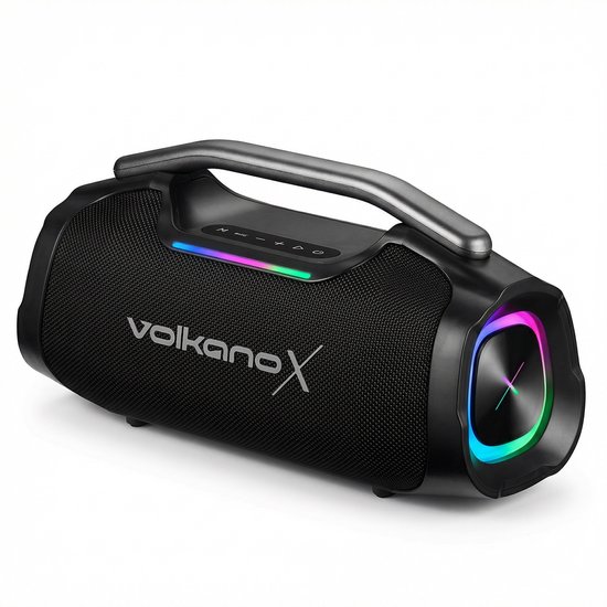 VolkanoX Ignite Bluetooth Speaker - Muziek box - 140W Partybox met RGB Verlichting - Spatwaterdicht - FM Radio - TWS - Zwart van Merkloos