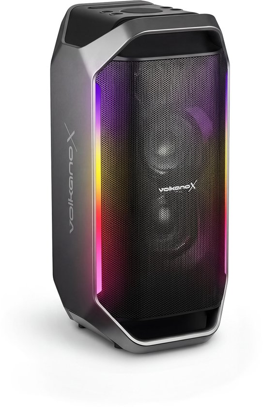 VolkanoX Thermix Partybox - 300 Watt - Muziek Box - Draadloze Bluetooth Party Speaker - LED Verlichting - 7 Uur Speeltijd - TWS - Zwart van Merkloos