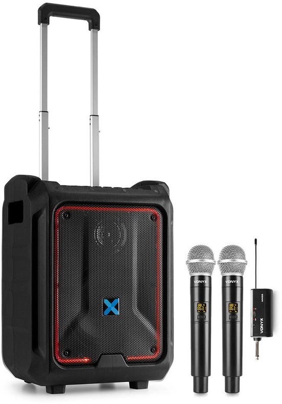 Vonyx SPLASH300 portable speaker met draadloze handmicrofoons - Ideaal voor groepslessen - IPX5