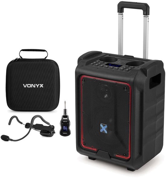 Vonyx SPLASH300 portable speaker met draadloze sport headset - Ideaal voor groepslessen - IPX5 van Vonyx