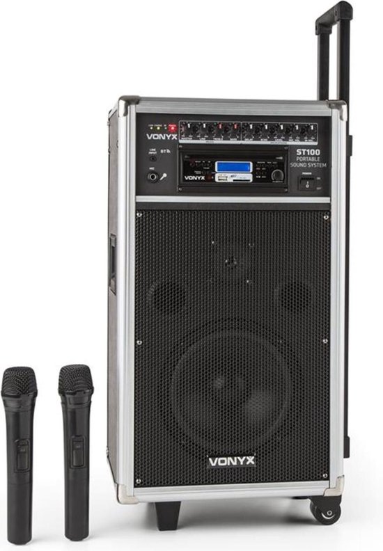 Vonyx ST100 MK2 Mobiele geluidsinstallatie 8 inch BT/CD/MP3/UHF van Vonyx