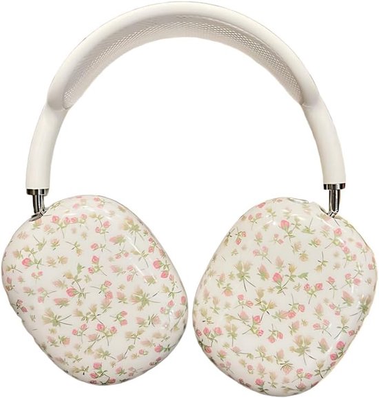 Voor AirPods Max Hoesje, Schattig Roze Bloem Ontwerp, Plant Bloemen Shock Buffer Hoofdtelefoon Oordopjes Beschermhoes voor Meisjes Dames