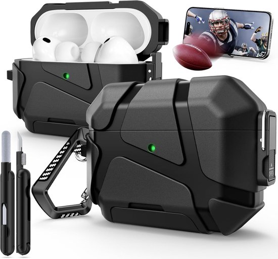 Voor AirPods Pro 3 Hoes met veiligheidssluiting, Black