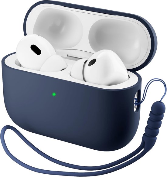 Voor AirPods Pro 3 hoesje, siliconen met lanyard (2025) - Gemaakt van stevig PC en zacht vloeibaar siliconen, krasbestendig en stootveilig, beschermhoes voor Air Pods Pro 3e generatie met