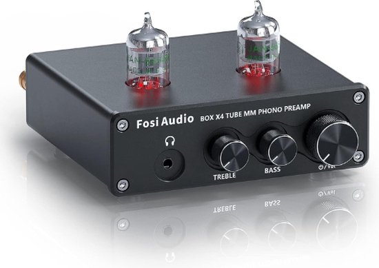 Voorversterker – Hoofdtelefoonversterker - Vacuum Buizen voor MM Draaitafel – Hi-Fi - Ideaal voor Platenspeler - Zwart van PrimeLuna