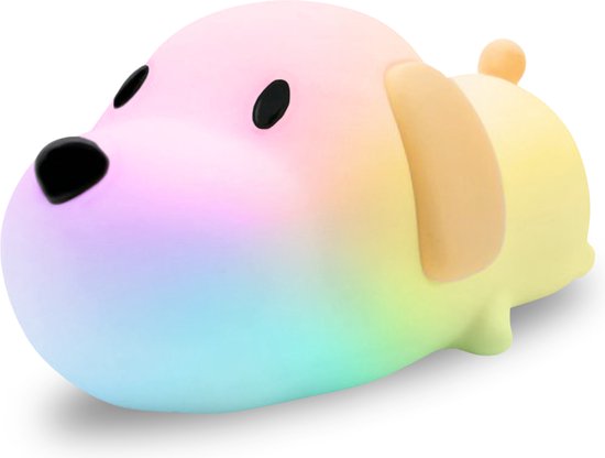 Vulpes Goods® Nachtlampje Kinderen - LED Licht & 8 Kleuren – Nachtlampje Babykamer – Puppy – USB-Oplaadbaar – Dimmer – Timer – Draadloos - Kindvriendelijk van Vulpes Goods®