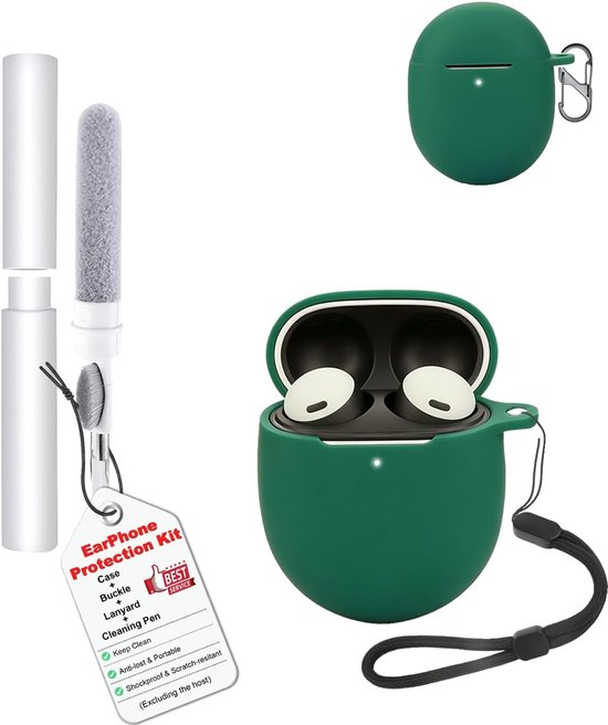 Waterdichte siliconen hoes voor Sony WF-C510, zachte en slanke afdekking met koord, sleutelhanger en reinigingsset, rood