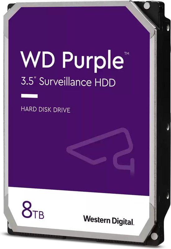 Western Digital Blue 8TB WD PURPL 8TB WD PURPLE interne harde schijf 5400 RPM 256 MB 3.5' SATA III van Western Digital