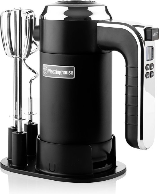 Westinghouse Retro Handmixer - Zwart - 350W - Incl. Gardes En Deeghaken van Westin