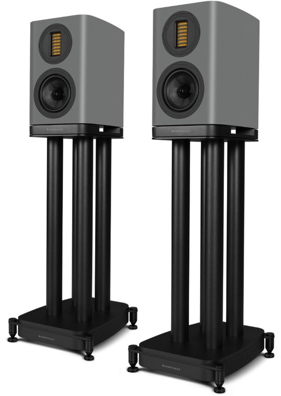 Wharfedale EVO 5.1 Boekenplank Speakers met stands - Hifi Stereo Set - Passieve Speaker - 2-Weg Luidsprekers - Grijs