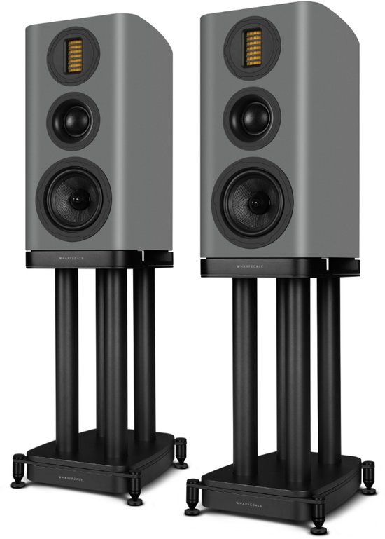Wharfedale EVO 5.2 Boekenplank Speakers met stands - Hifi Stereo Set - Passieve Speaker - 3-Weg Luidsprekers - Grijs