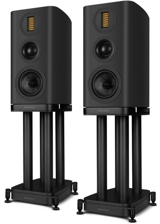 Wharfedale EVO 5.2 Boekenplank Speakers met stands - Hifi Stereo Set - Passieve Speaker - 3-Weg Luidsprekers - Zwart