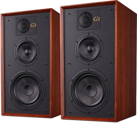 Wharfedale Linton Boekenplank Speakers - Hifi Stereo Set - Luidspreker Boxen - 3-weg Luidspreker - Passieve Speaker - Mahogany van Merkloos