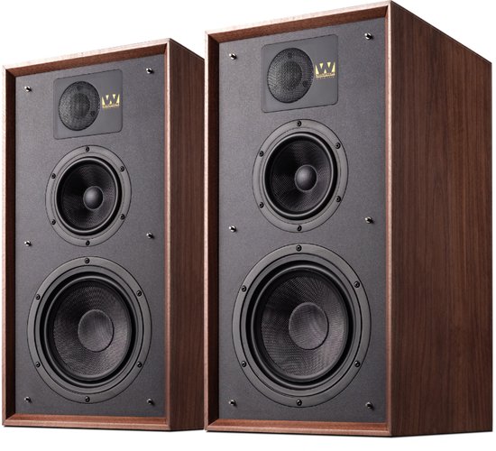Wharfedale Linton Boekenplank Speakers - Hifi Stereo Set - Luidspreker Boxen - 3-weg Luidspreker - Passieve Speaker - Walnoot van Merkloos