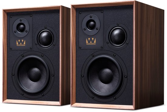 Wharfedale Super Denton Boekenplank Speakers - 3-weg Ontwerp - 6,5” Kevlar-Woofer - Rijk En Gedetailleerd Geluid - Walnoot van Merkloos