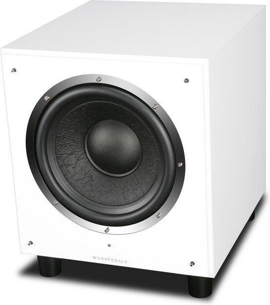 Wharfedale SW-12 Subwoofer – 12” Long-Throw Woofer – Ingebouwde 300W Versterker – Variabele Crossover – Wit