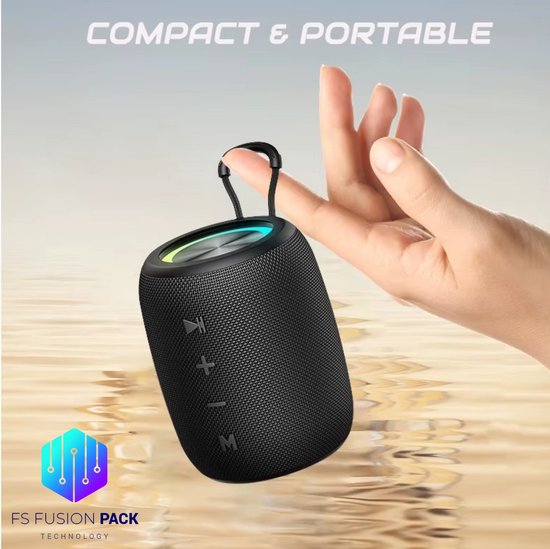 Wireless 10W Speaker RGB LED Draadloos & draagbaar|FS Fusion Pack M3 - Draagbare Bluetooth Speaker 10W - Waterdicht - RGB LED - Hifi Bas - BT/USB/TF/FM - Outdoor Wireless Speaker-Kerstcadeau-Nieuwjaar-2026 van Merkloos