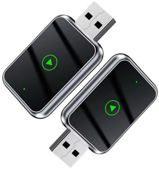 Wireless Apple/Android CarPlay Adapter - Autoladers - Auto-omzetter- 5.8 GHz WiFi & Bluetooth 5.3 - Plug & Play - Auto-connect in 3 Seconden - Metaal Ontwerp voor Betere Koeling - Inclusief Type-C adapter - van Merkloos