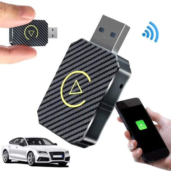 Wireless Carplay Adapter 2025 Serie - Draadloze Auto Adapter - Voor IOS Carplay En Android Auto - Plug And Play - Bluetooth En Wifi Verbinding - Ondersteuning Siri - Automatische Verbinding - Universele Compatibiliteit - Usb-C Aansluiting van Merkloos