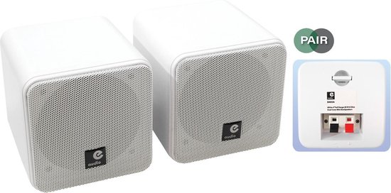 Witte 4 inch full range mini opbouw luidsprekerset 80 watt van Merkloos