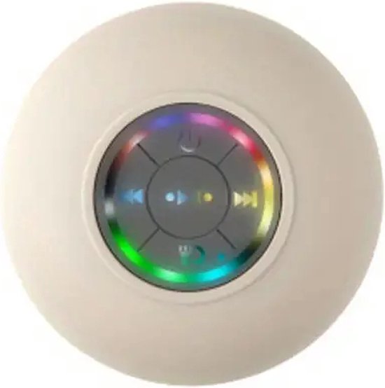 Witte Waterdichte LED Bluetooth Douche Luidspreker met Zuignap - USB Oplaadbaar - Geschikt voor Smartphone, Tablet en PC - IPX-4 van Innovatronix